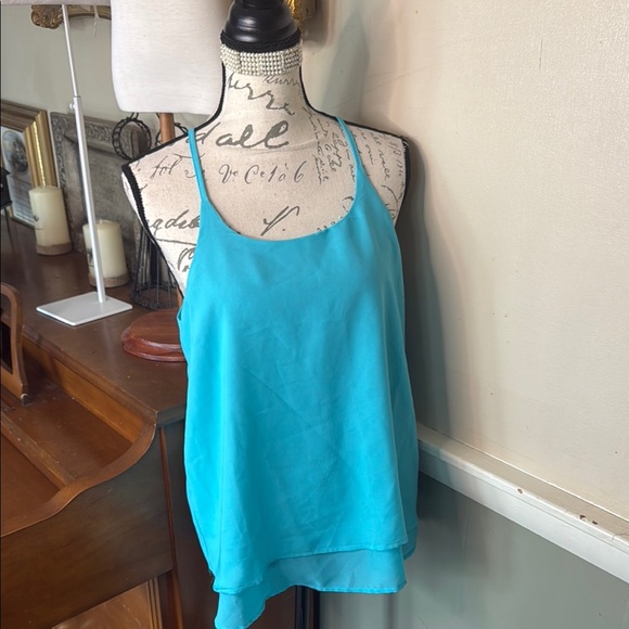 Women's Turquoise Spaghetti Strap High n Low Top NWT‼️FINAL SALE - Picture 2 of 3